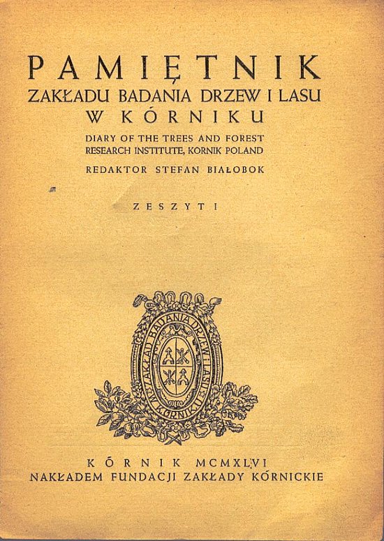 Ryc. 14. Okładka „Pamiętnika Zakładu Badania Drzew i Lasu”