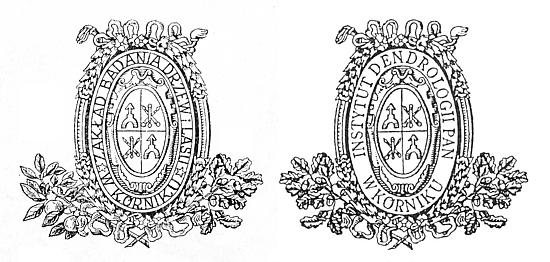 Ryc. 18. Znak graficzny Zakładu Badania Drzew i Lasu (po lewej) oraz Instytutu Dendrologii PAN (po prawej)