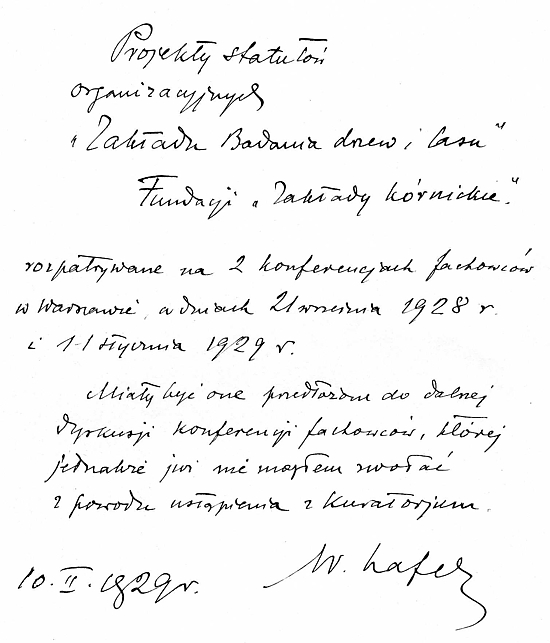 Ryc. 8. Autograf prof. Władysława Szafera